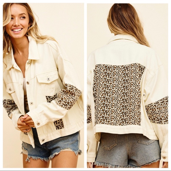 Fabulous Must Have Leopard Contrast Twill Jacket - Picture 6 of 8